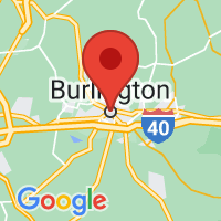 Map of Burlington, NC US